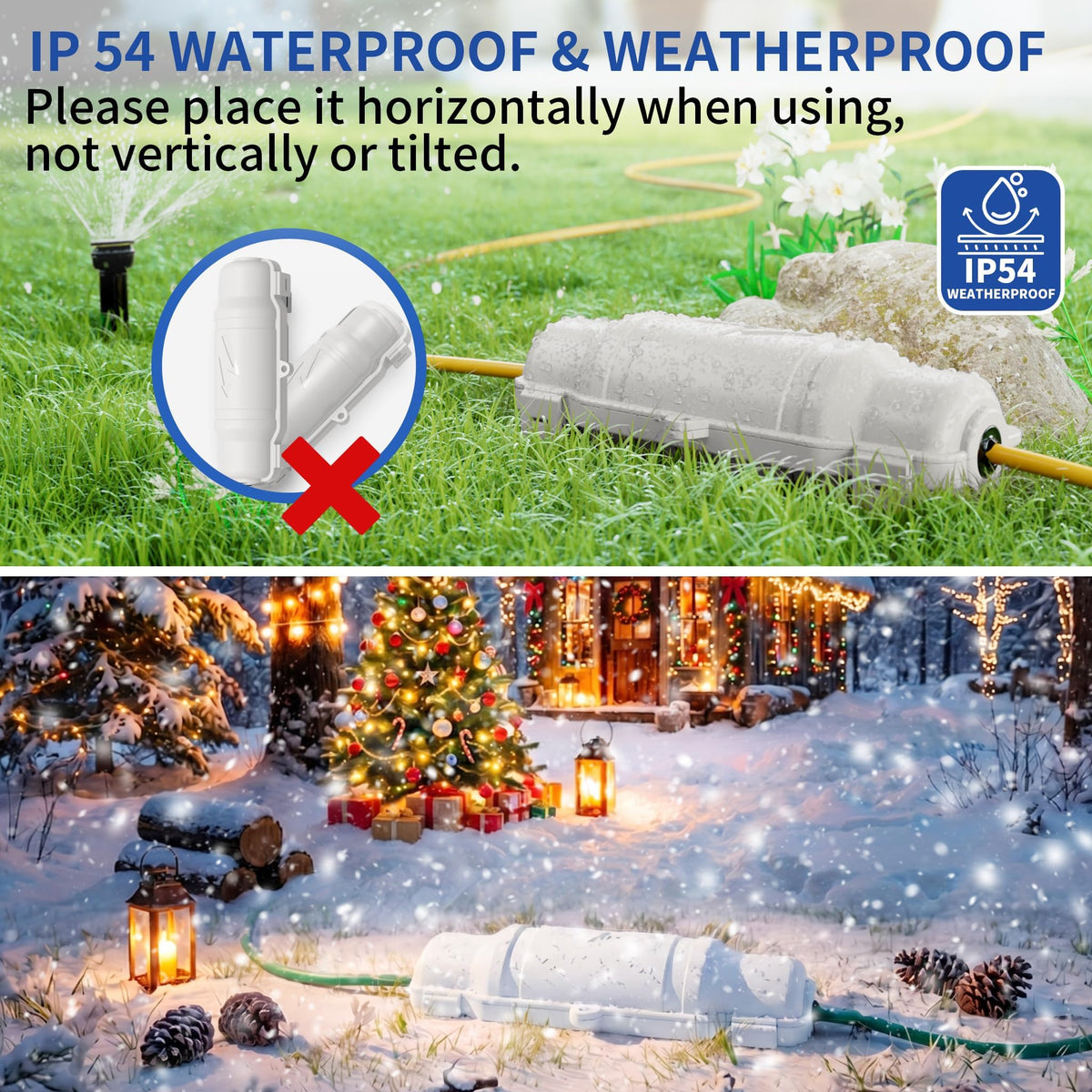 9 Pack Outdoor Extension Cord Safety Cover, Waterproof, Orange