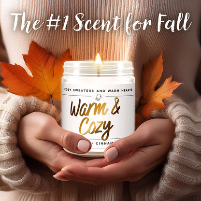 Wax & Wit Fall Candles for Home Scented – Apple, Cinnamon, Clove, Orange – Perfect Home Décor Gifts for Autumn, Holiday, Christmas, Winter - 9oz, Soy Wax, 50 Hour Burn