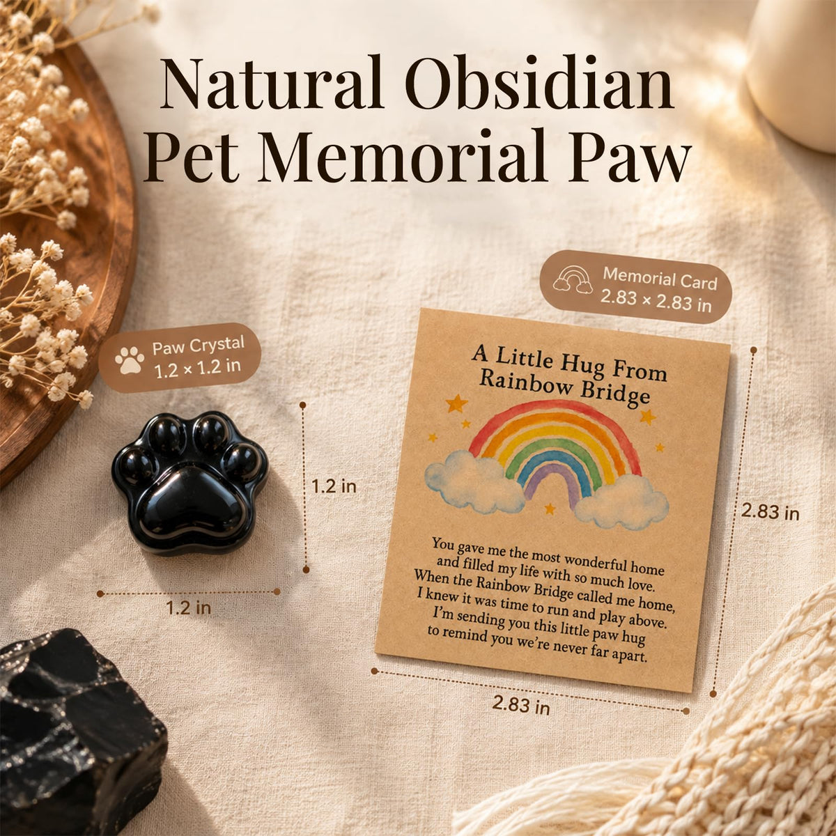 Dog Memorial Gifts for Loss of Dog, Rose Quartz Paw & Memorial Bracelet