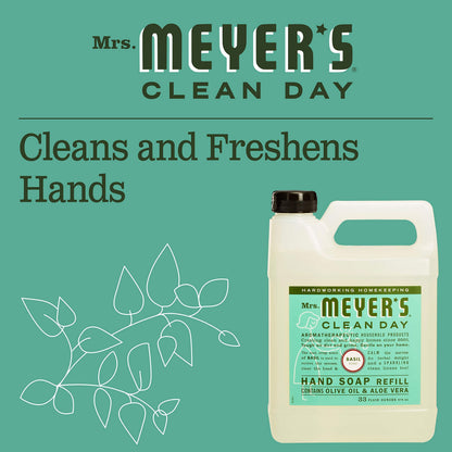 MRS. MEYER'S CLEAN DAY Hand Soap Refill, Lemon Verbena Scent, 33 Fl Oz Bottle