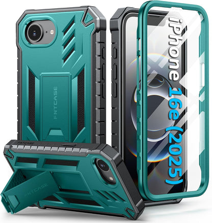 FNTCASE for iPhone 16 Case with Belt Clip and Built-in Screen Protector