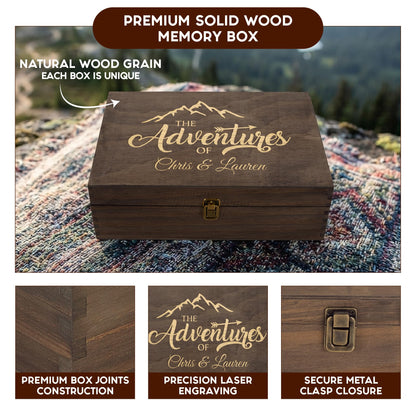 Personalized Wooden Keepsake Box, Custom Engraved Memory Box with Lid