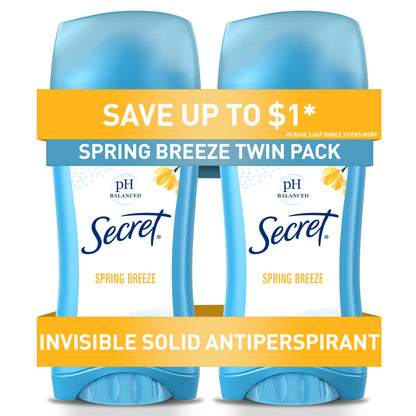 Secret Antiperspirant Deodorant for Women, Shower Fresh, 2.6 oz Pack of 2