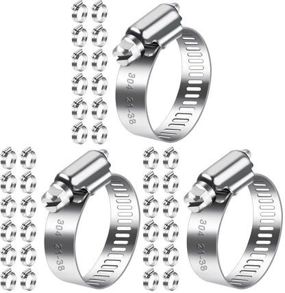 Bolatus Hose Clips 6-51 mm, 22 Pcs Hose Clamp Stainless Steel 304