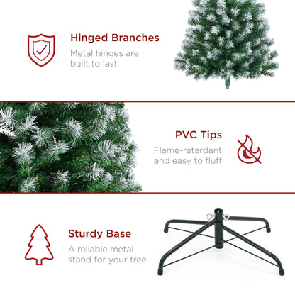 Best Choice Products Artificial Christmas Tree, 6ft Premium Unlit Realistic Spruce Holiday Décor w/Dense Branches, Easy Assembly, Metal Base - Green Spruce