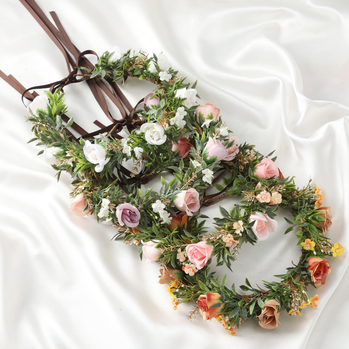 Pink Bohemian Flower Crown, Fairy Babys Breath Flower Headband