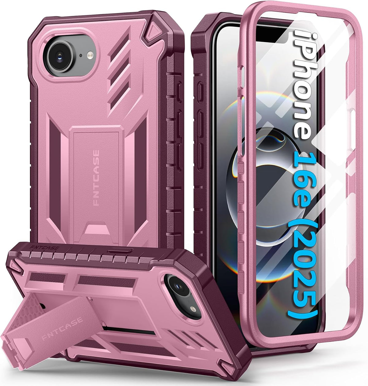 FNTCASE for iPhone 16 Case with Belt Clip and Built-in Screen Protector