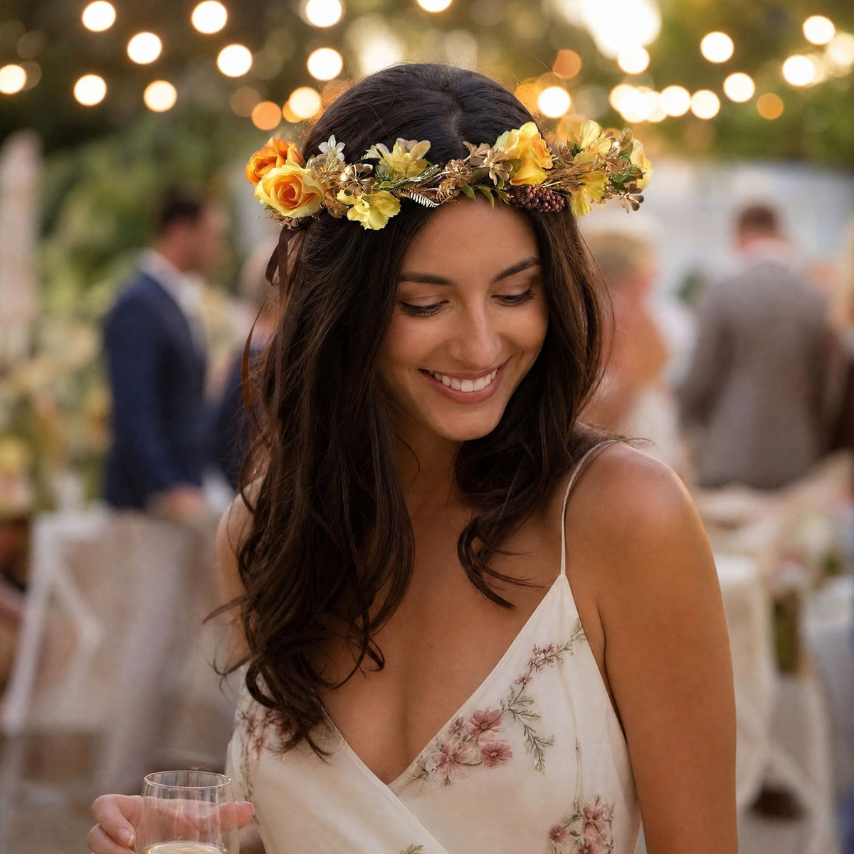 Pink Bohemian Flower Crown, Fairy Babys Breath Flower Headband