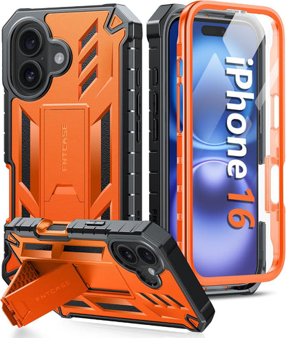 FNTCASE for iPhone 16 Case with Belt Clip and Built-in Screen Protector