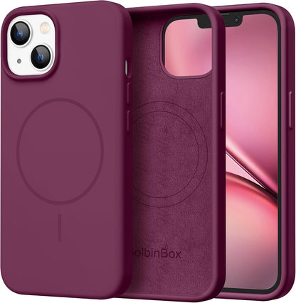 GolbinBox Magnetic for iPhone 13/14 Case, Silicone Cover, Blackcurrant
