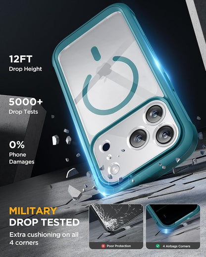 Miracase for iPhone 17 Pro Privacy Series Case, Magsafe, Deep Blue