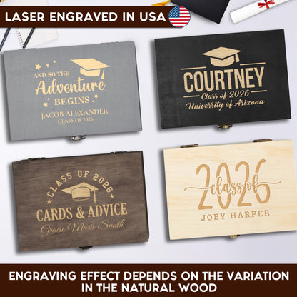 Personalized Wooden Keepsake Box, Custom Engraved Memory Box with Lid