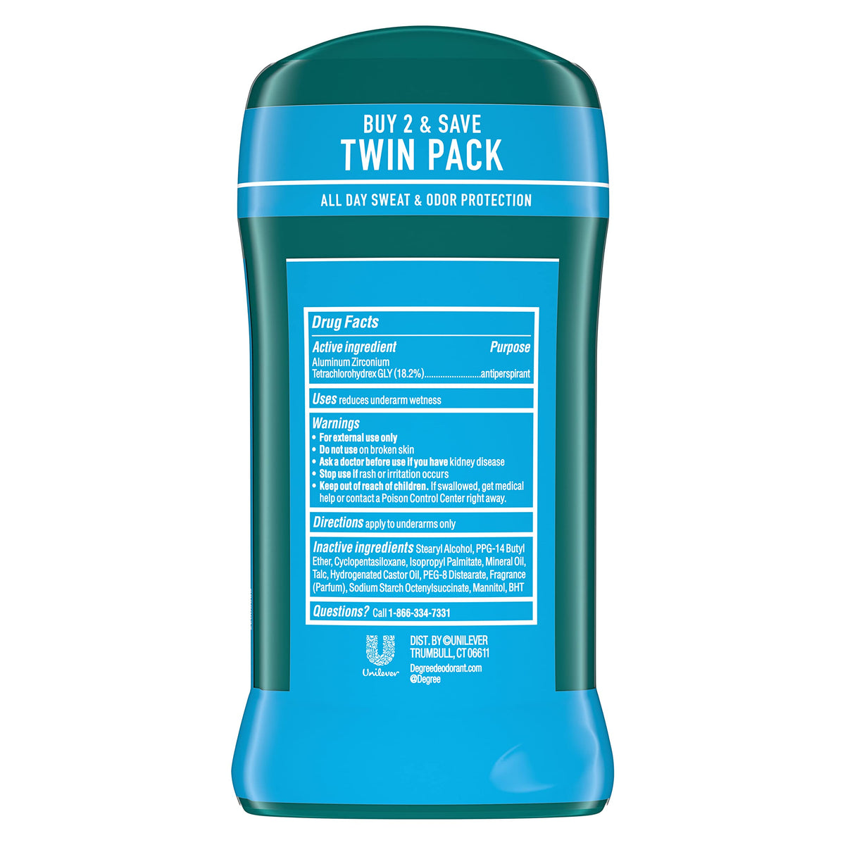Degree Men Antiperspirant Deodorant, Cool Rush, Twin Pack, 2.7 oz