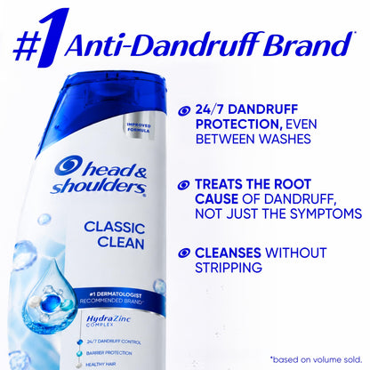 Head and Shoulders Classic Clean Anti-Dandruff 2 in 1 Paraben Free Shampoo and Conditioner, 32.1 fl oz