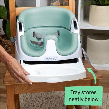 Ingenuity Baby Base 2-in-1 Booster Seat with Tray, Feeding & Floor Seat
