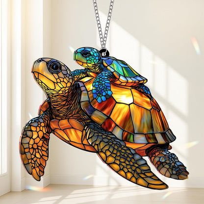 Sea Turtle Gift for Women, Mom & Daughter Christmas Ornament with Card