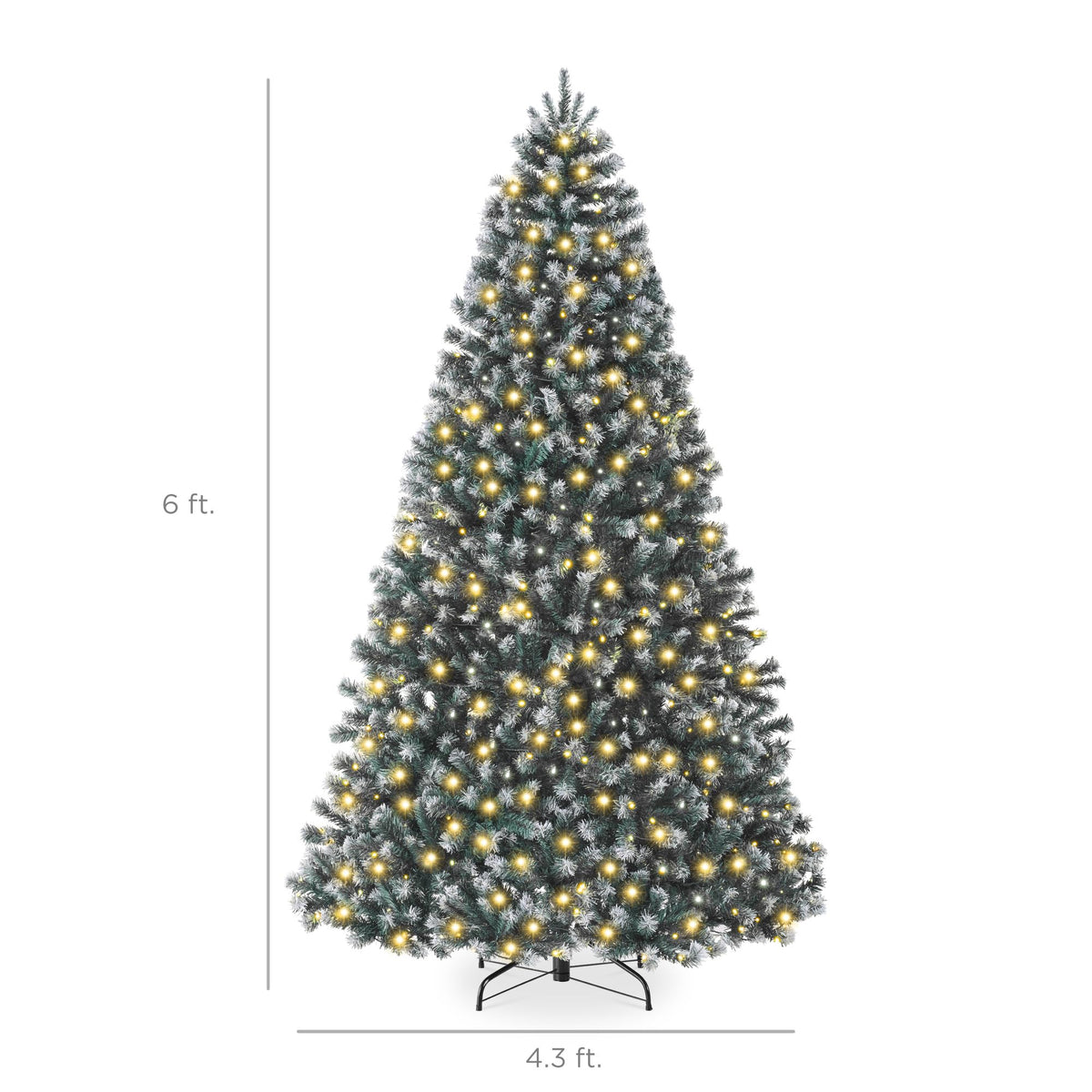 Best Choice Products 6ft Artificial Christmas Tree with LED Twinkling Lights, Pre-Lit Spruce Realistic Holiday Xmas Décor, 250 Lights, 798 Tips