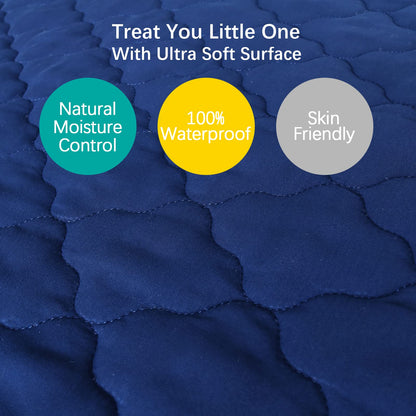 Crib Mattress Protector Sheets Fitted Waterproof Mattress Pad Cover 2 Pack