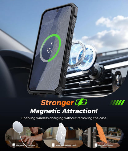 FNTCASE for iPhone 17 Case with 360 Spin Magnetic Stand