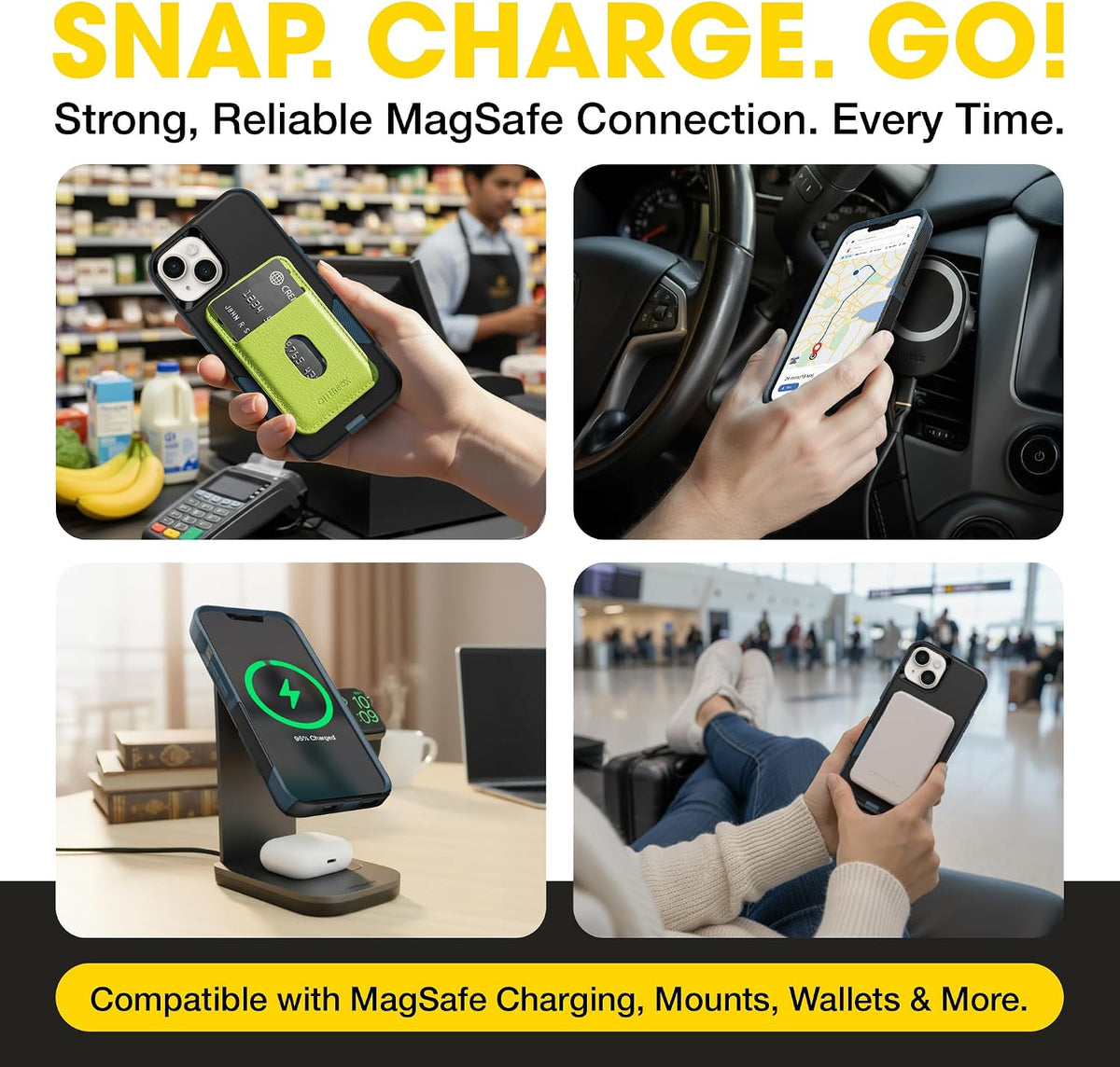 OtterBox iPhone 14 & iPhone 13 Commuter Series Case - BLACK , slim & tough, pocket-friendly, with port protection