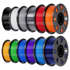 Creality PETG Filament 1.75mm 4KG, Black+White+Blue+Red, Total 4-Pack
