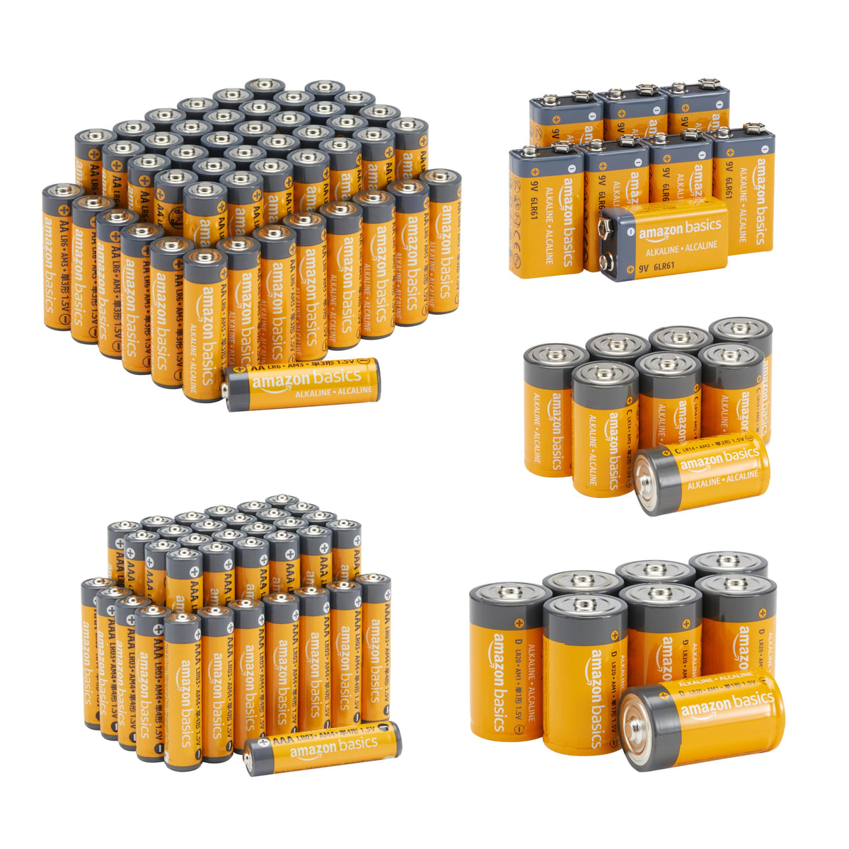 Amazon Basics 100-Pack AAA Alkaline High-Performance Batteries, 1.5 Volt, 10-Year Shelf Life