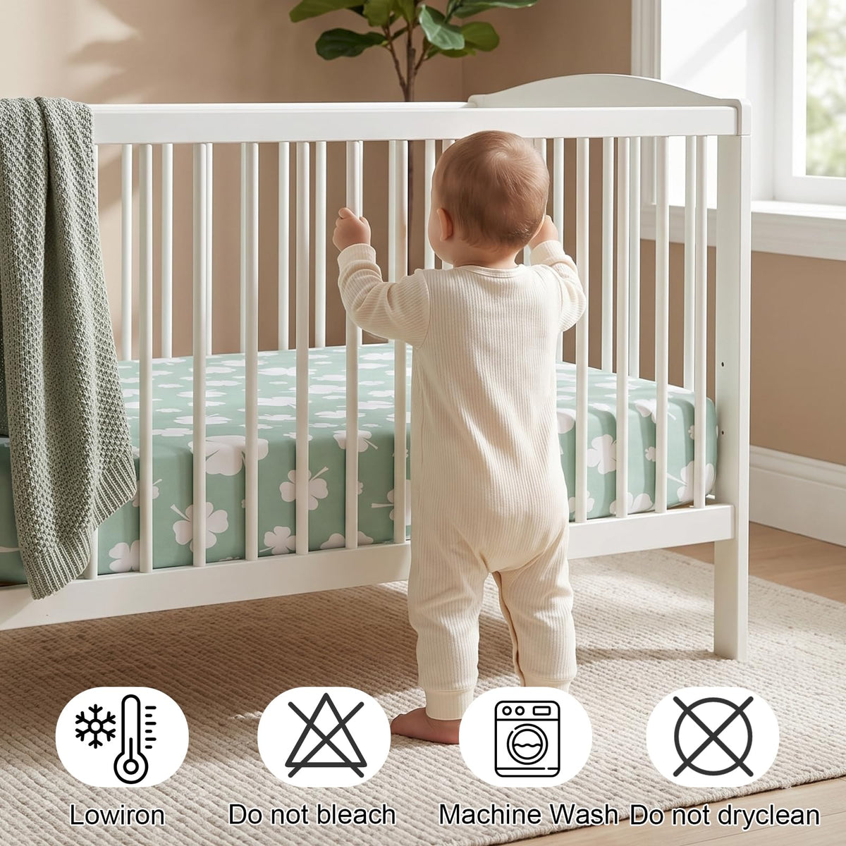 GUNTAIL Baby Crib Sheets for Boys Girls, 2 Pack Fitted Crib Sheet for Standard Crib and Toddler Mattress, Soft Microfiber Baby Sheet 52x28x8in. (Love & Pink)