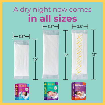 Sposie Overnight Diaper Booster Pads, Stop Diaper Leaks, Size 4-6, 90 Ct