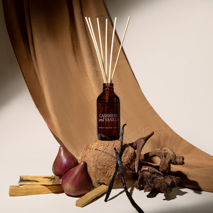 Sweet Water Decor Cashmere and Vanilla Reed Diffuser Set for Home - Milky Coconut, Soft Cashmere, Bourbon Vanilla, Sandalwood Scented Reed Diffusers - Lasts 4+ Months, Made in the USA