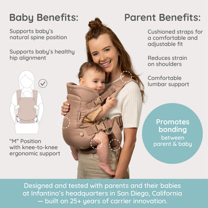 Infantino Flip 4-in-1 Baby Carrier Convertible Ergonomic, Gray