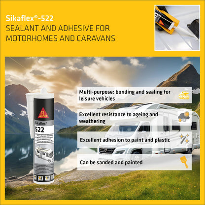 Sika Sikaflex 522 Caravan and Motorhome Adhesive Sealant, White, 300ml