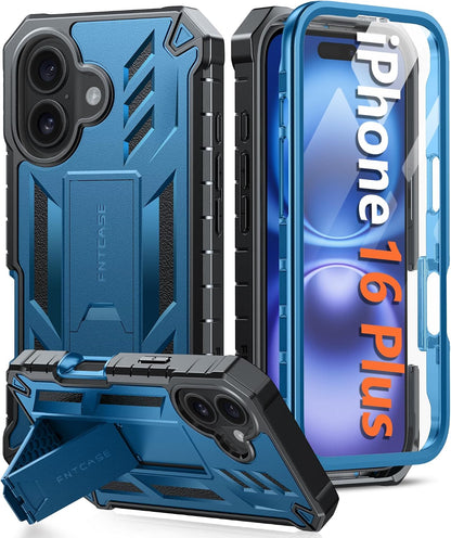FNTCASE for iPhone 16 Case with Belt Clip and Built-in Screen Protector