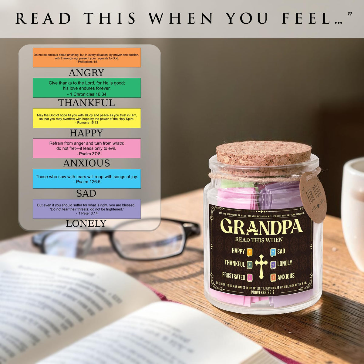 Read This When Bible Verses Jar – Birthday Gifts for Women, Christian Gifts, Christmas Gift for Women, Gift for Mom from Daughter