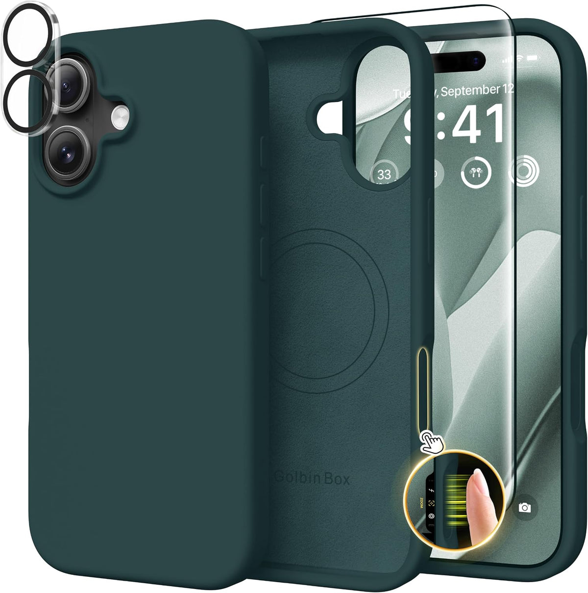 GolbinBox Magnetic for iPhone 13/14 Case, Silicone Cover, Blackcurrant