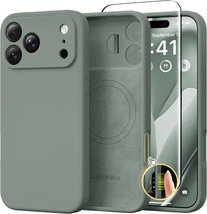 GolbinBox Magnetic for iPhone 13/14 Case, Silicone Cover, Blackcurrant