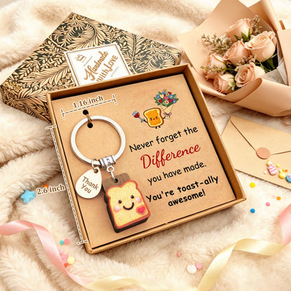 Toast Keychain for Girls New Beginnings Congratulations Gifts