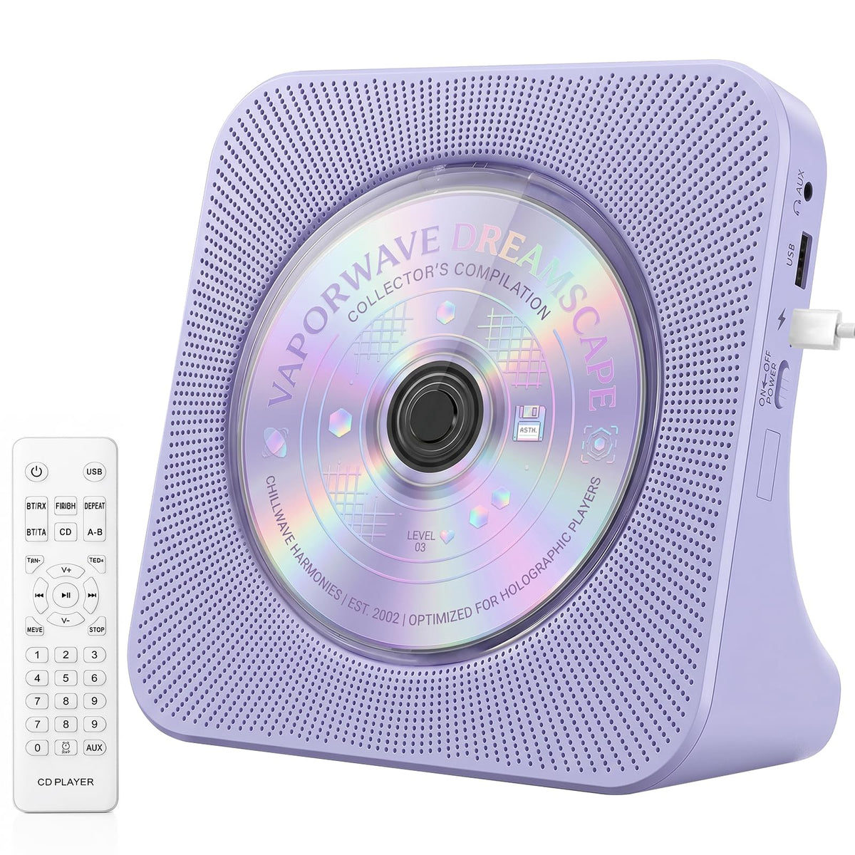 Gueray CD Player Portable Bluetooth Desktop CD Player for Home (Black)