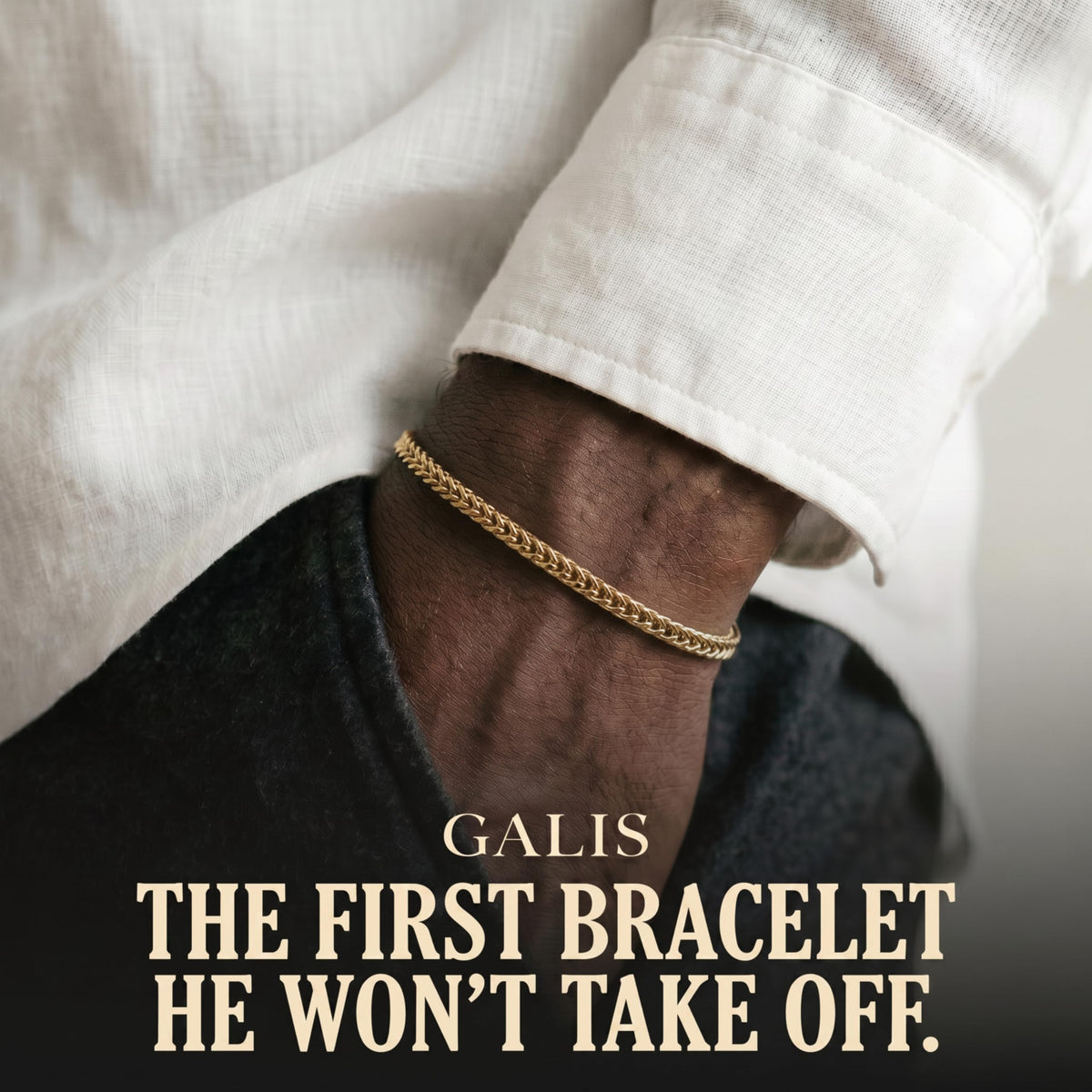 Galis Mens Bracelet - Stainless Steel, Non Tarnish Rope Chain Bracelets, Stylish Fathers Day Gift for Dad, Husband, Boyfriend.