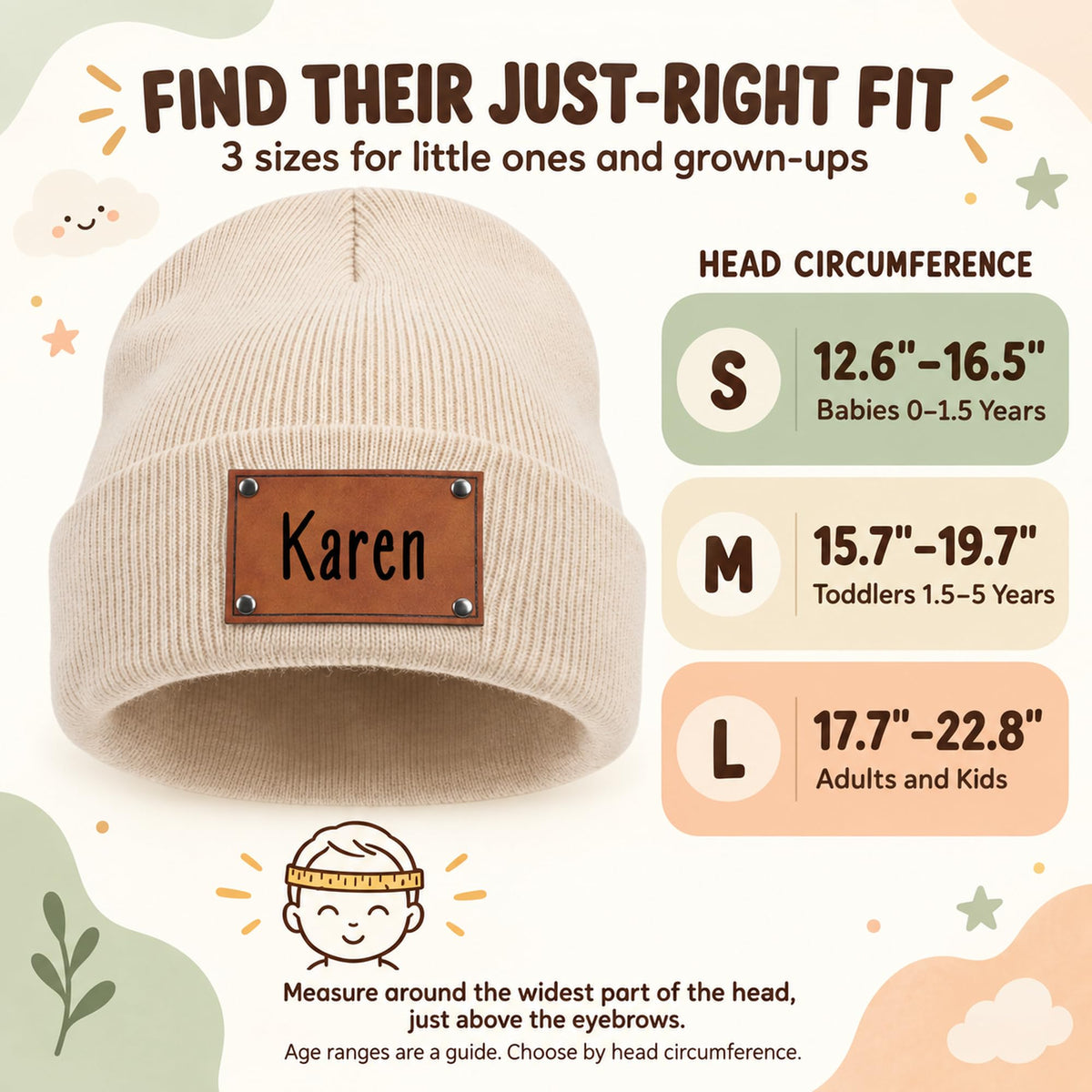 EDSG Personalized Baby Beanie Hat, Custom Winter Knit Name Hat for Newborn Infant Adult