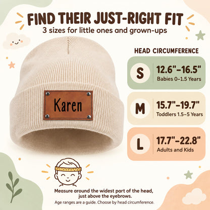 EDSG Personalized Baby Beanie Hat, Custom Winter Knit Name Hat for Newborn Infant Adult