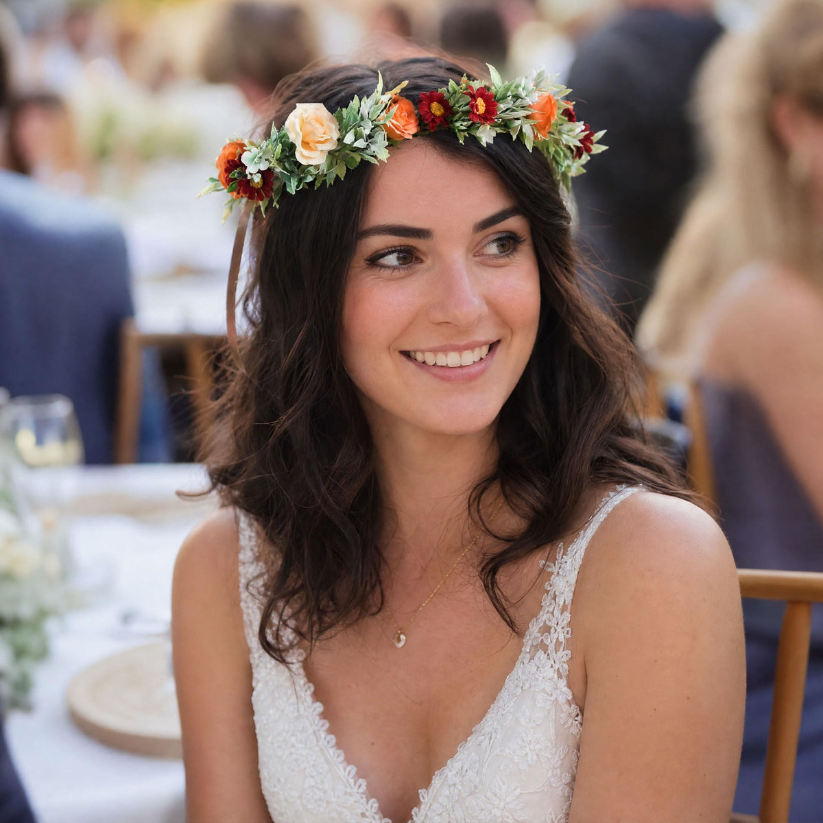 Pink Bohemian Flower Crown, Fairy Babys Breath Flower Headband