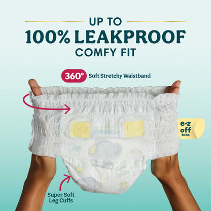Pampers Diapers - Swaddlers 360° - Size 5, 116 Count, up to 100% Leakproof Comfy Dry Fit, Designed for Easy Changes, Pull On Baby Diaper