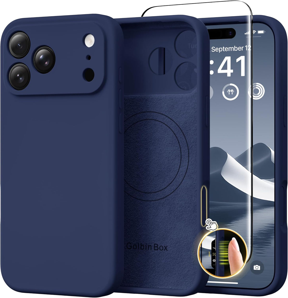 GolbinBox Magnetic for iPhone 13/14 Case, Silicone Cover, Blackcurrant