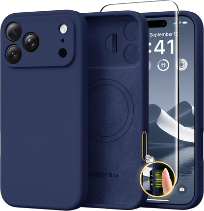 GolbinBox Magnetic for iPhone 13/14 Case, Silicone Cover, Blackcurrant