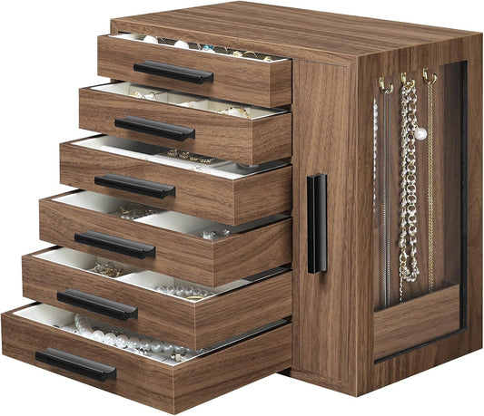 HOOBRO Wooden Jewelry Box for Women, Large Jewelry Organizer Box