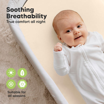 2pk Organic Baby Bassinet Sheets Boys, Girls, Fitted Sheet (Soft White)