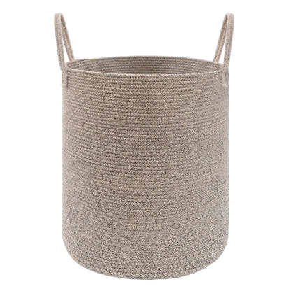 JMvicyroam 80L Nursery Hamper, Cotton Rope Laundry Basket, Brown&Black