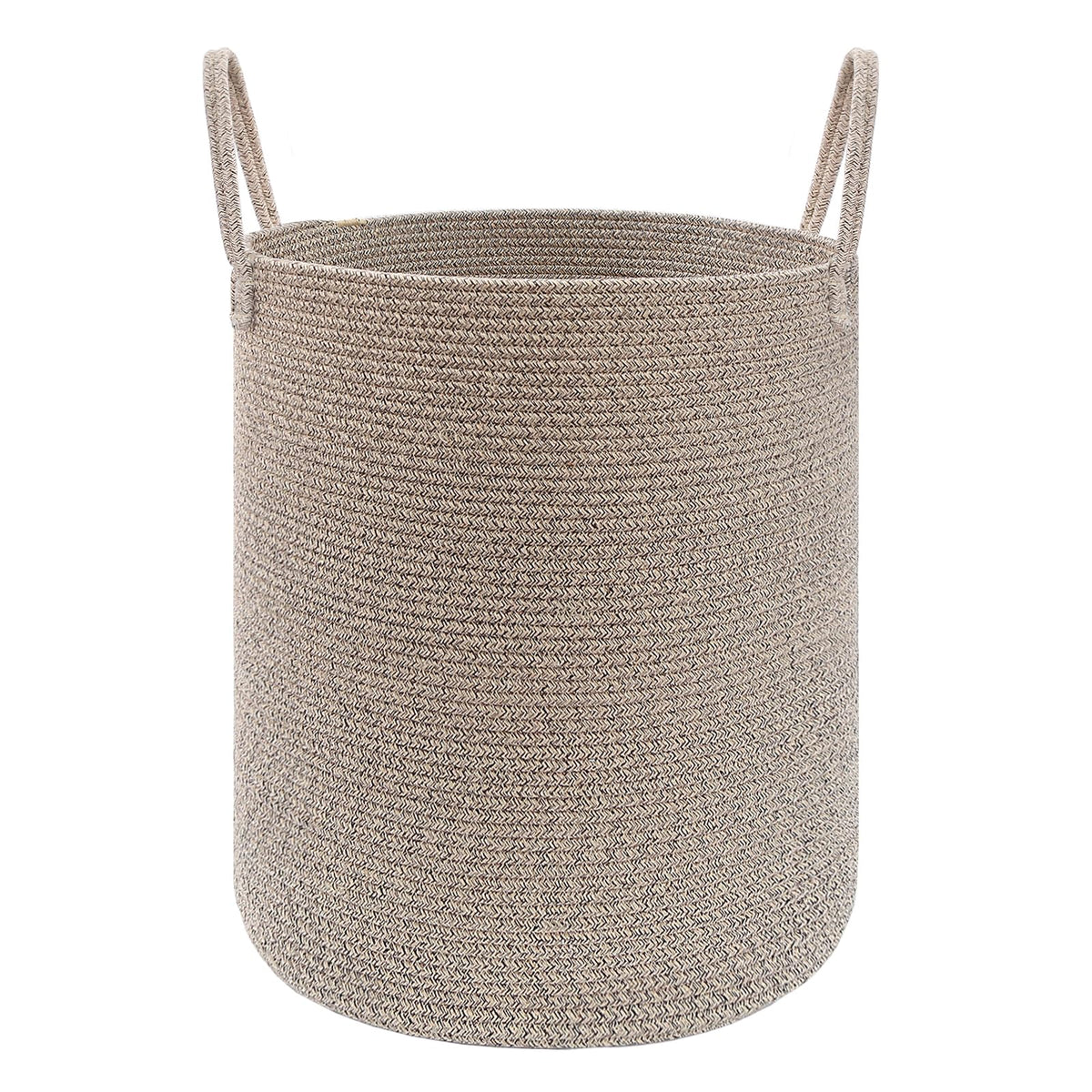JMvicyroam 80L Nursery Hamper, Cotton Rope Laundry Basket, Brown&Black