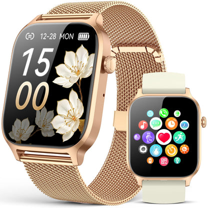 Smart Watch for Men Women- Answer/Make Call, 2024 IP68 Waterproof Fitness Tracker Watch with Sleep Step Counter Activity Smartwatch for Samsung Android iPhone iOS (Black-Blue, 1.83)