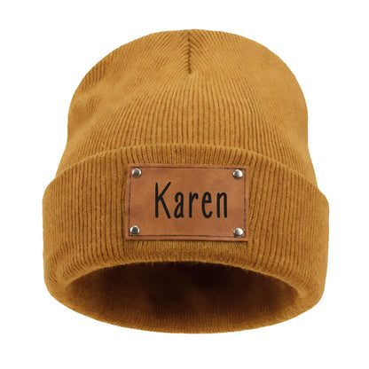 EDSG Personalized Baby Beanie Hat, Custom Winter Knit Name Hat for Newborn Infant Adult
